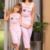 LA0012 Pijama Niña Manga Sisa Capri - Imagen 2